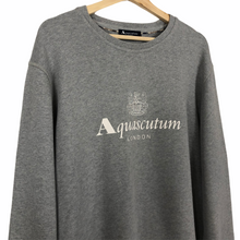 Load image into Gallery viewer, Aquascutum Grey Crew Neck Logo Sweater - Double Extra Large (XXL) PTP 24.25&quot;
