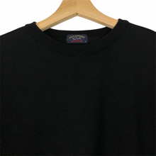 Load image into Gallery viewer, Paul and Shark Black 100% Wool Crew Neck Logo Sweater - Medium (M) PTP 20&quot;
