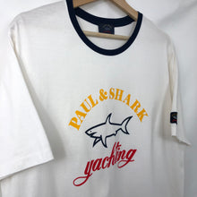 Load image into Gallery viewer, Paul and Shark White Short Sleeved Logo T-Shirt - Extra Large (XL) PTP 22&quot;
