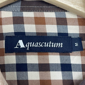 Aquascutum Block Check Long Sleeved Shirt - Medium (M) PTP 20.5"