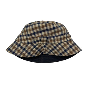 Aquascutum House Check / Navy Reversible Bucket Hat - One Size Fits All