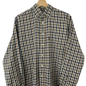 Aquascutum House Check Long Sleeved Shirt - Small (S) PTP 22.5"