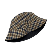 Load image into Gallery viewer, Aquascutum House Check / Navy Reversible Bucket Hat - One Size Fits All
