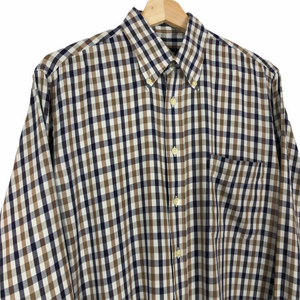 Aquascutum House Check Long Sleeved Shirt - Medium (M) PTP 24"