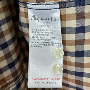 Aquascutum House Check Long Sleeved Shirt - Large (L) PTP 22.5"