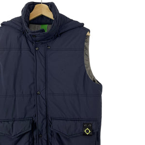 Ma.Strum Navy Hooded Harrier Field Gilet Body Warmer - Medium (M) PTP 22.5"