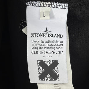 Stone Island Black Short Sleeved Polo - Large (L) PTP 21.5"