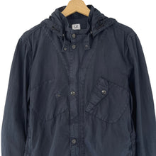 Load image into Gallery viewer, C.P Company Navy Goggle Hooded Overshirt - Medium (M) PTP 21.5&quot;
