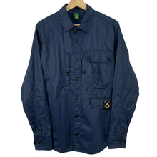 Load image into Gallery viewer, Ma.Strum Navy Blue Button Up Multi Pocket Overshirt - Medium (M) PTP 21.5&quot;
