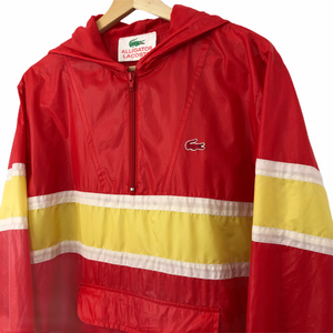 Vintage Lacoste Red Half Zip Cagoule - Large (L) PTP 22.5"