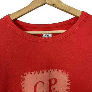 C.P Company Coral Crew Neck Logo Sweater - Extra Large (XL) PTP 23.5"