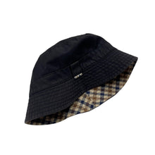 Load image into Gallery viewer, Aquascutum House Check / Navy Reversible Bucket Hat - One Size Fits All
