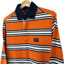 Load image into Gallery viewer, Paul and Shark Orange Striped Rugby Shirt - Medium (M) PTP 20.5&quot;
