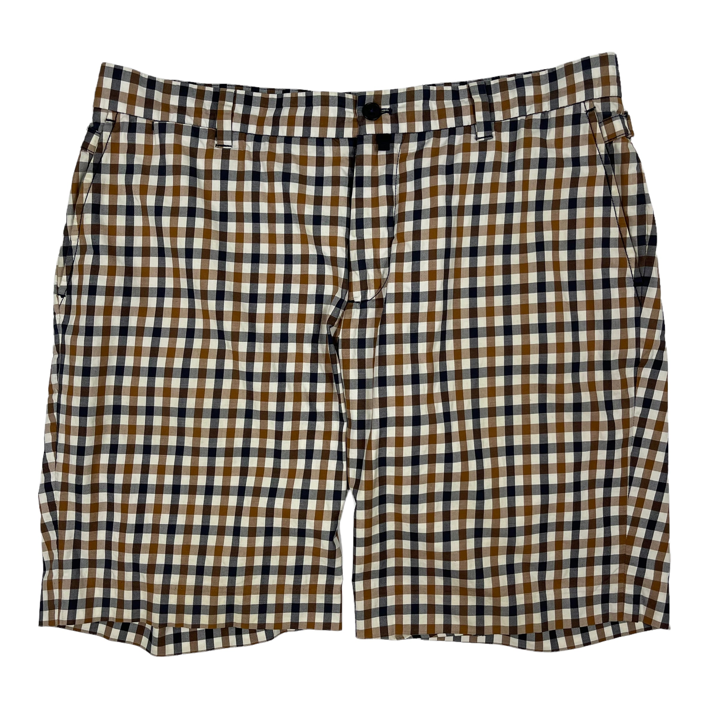 Aquascutum House Club Check Vicuna Shorts W 36