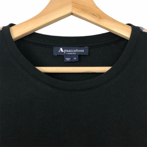 Aquascutum Black Long Sleeved T-Shirt - Medium (M) PTP 20.5"