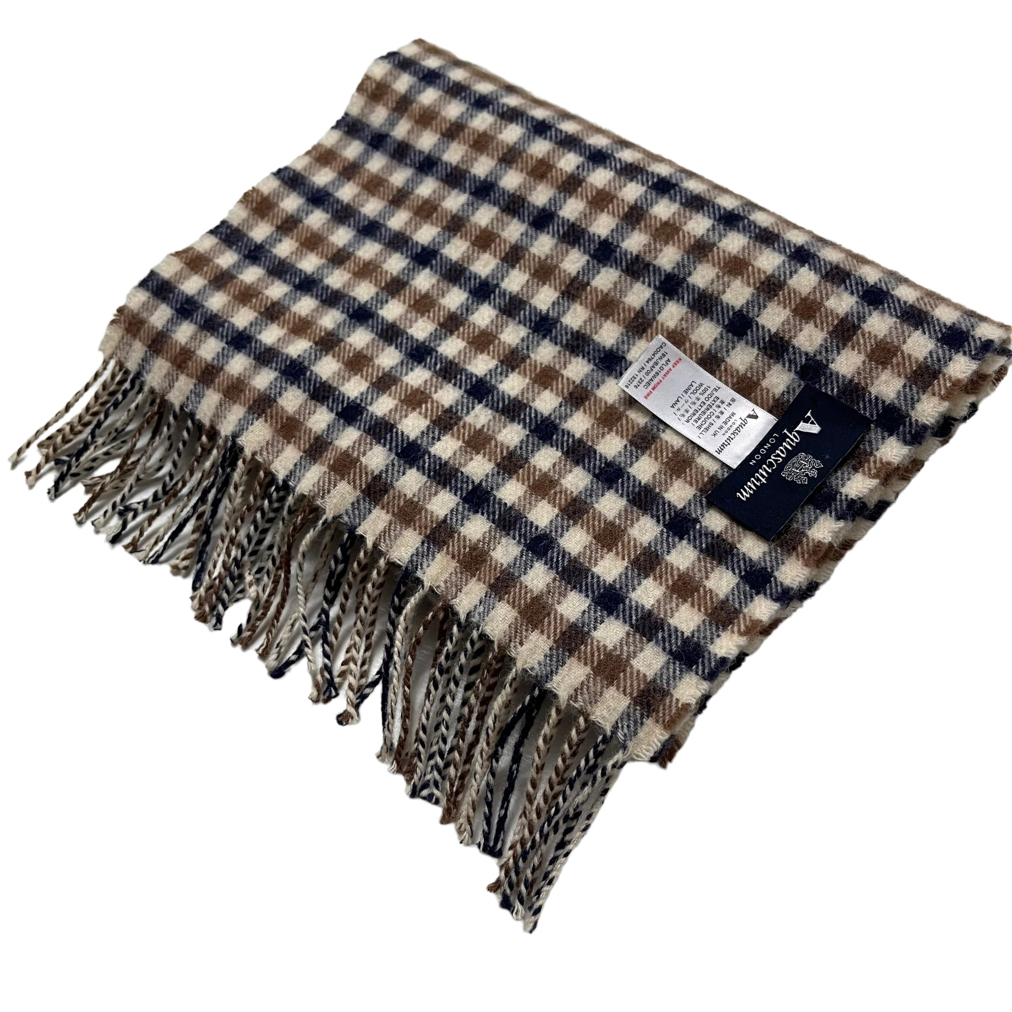 Aquascutum Classic House Check 100 Wool Scarf One Size Fits All