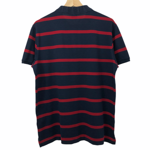 Paul and Shark Navy / Red Striped Short Sleeved Polo - Large (L) PTP 21"