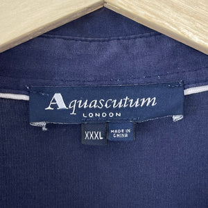 Aquascutum Navy / House Check Short Sleeved Polo - Triple Extra Large (XXXL) PTP 26"