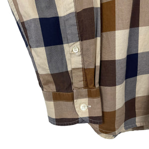 Aquascutum Block Check Long Sleeved Shirt - Medium (M) PTP 20.5"