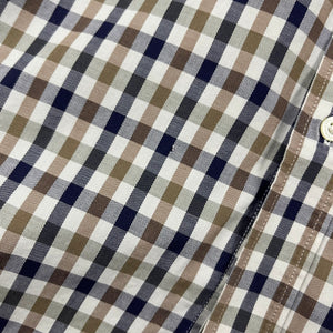 Aquascutum House Check Short Sleeved Shirt - Medium (M) PTP 22.25"