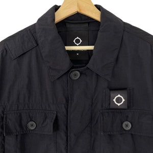 Ma.Strum Black Button Up Multi Pocket Overshirt - Medium (M) PTP 23.5"