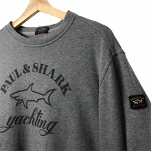 Load image into Gallery viewer, Paul and Shark Grey Crew Neck Logo Sweater - Large (L) PTP 23.25&quot;
