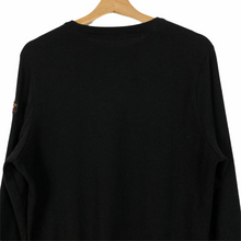 Load image into Gallery viewer, Paul and Shark Black 100% Wool Crew Neck Logo Sweater - Large (L) PTP 20.75&quot;
