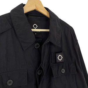 Ma.Strum Black Button Up Multi Pocket Overshirt - Medium (M) PTP 23.5"