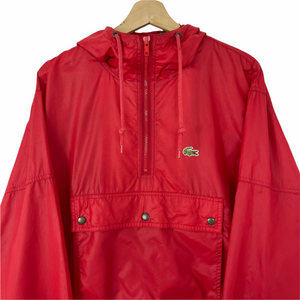 Vintage Red Lacoste Izod Half Zip Cagoule - Medium (M) PTP 24"