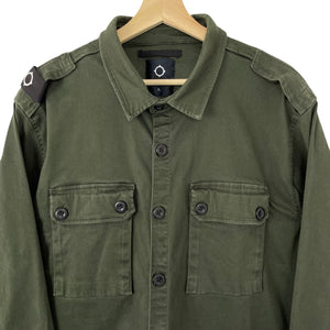 Ma.Strum Green Button Up Double Pocket Overshirt - Extra Large (XL) PTP 25.25"