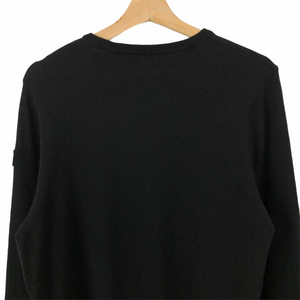 Paul and Shark Black 100% Wool Crew Neck Sweater - Large (L) PTP 20"