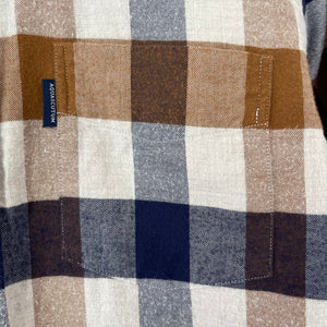 Aquascutum Block Check Flannel Long Sleeved Shirt - Small (S) PTP 19"