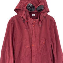 Load image into Gallery viewer, C.P Company Burgundy Goggle Hooded Overshirt - Large (L) PTP 22.75&quot;
