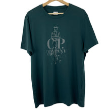 Load image into Gallery viewer, C.P Company Teal Short Sleeved Logo T-Shirt - Extra Large (XL) PTP 22&quot;
