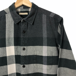 Burberry Brit Grey Nova Check Long Sleeved Shirt - Medium (M) PTP 20.5"