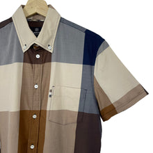 Load image into Gallery viewer, Aquascutum Block Check Short Sleeved Shirt - Medium (M) PTP 21&quot;
