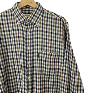 Aquascutum House Check Long Sleeved Shirt - Large (L) PTP 24.5"