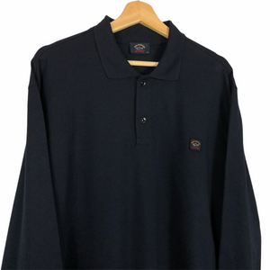 Paul and Shark Dk Navy Long Sleeved Polo - Double Extra Large (XXL) PTP 24.25"