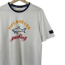 Load image into Gallery viewer, Paul and Shark White Short Sleeved Logo T-Shirt - Medium (M) PTP 20&quot;
