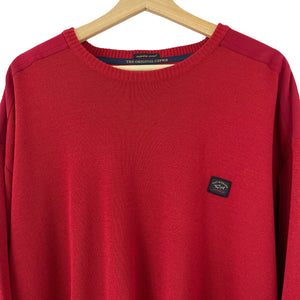 Paul and Shark Red C0P918 Crew Neck Sweater - Four Extra Large (4XL) PTP 30"