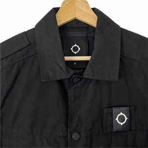 Ma.Strum Black Multi Pocket Button Up Overshirt - Small (S) PTP 20.75"