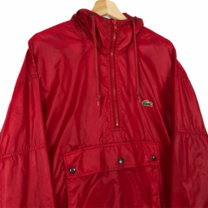 Vintage Red Lacoste Izod Half Zip Cagoule - Extra Large (XL) PTP 28"