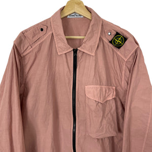 Stone Island Salmon Pink Full Zip Pocket Overshirt - Double Extra Large (XXL) PTP 26.25"