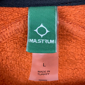 Ma.Strum Orange Crew Neck Logo Sweater - Large (L) PTP 24"