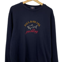 Load image into Gallery viewer, Paul and Shark Navy Embroidered Logo Crew Neck Sweater - Double Extra Large (XXL) PTP 24.5&quot;
