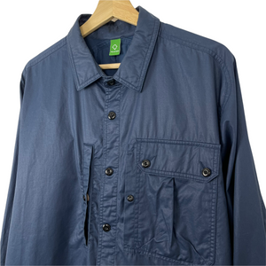 Ma.Strum Navy Blue Button Up Multi Pocket Overshirt - Extra Large (XL) PTP 24.5"