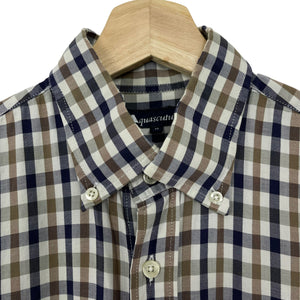 Aquascutum House Check Short Sleeved Shirt - Medium (M) PTP 22.25"