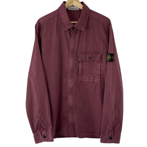 Stone Island Burgundy Pocket Overshirt - Extra Large (XL) PTP 23.25"