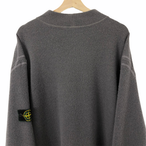 Vintage Stone Island Grey Mock Neck Sweater - Double Extra Large (XXL) PTP 27"