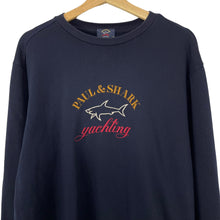 Load image into Gallery viewer, Paul and Shark Navy Embroidered Logo Crew Neck Sweater - Double Extra Large (XXL) PTP 24.5&quot;
